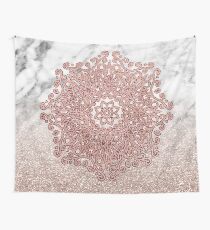 Rose Gold Mandala Marmor Glitter Ombre Wandbehang