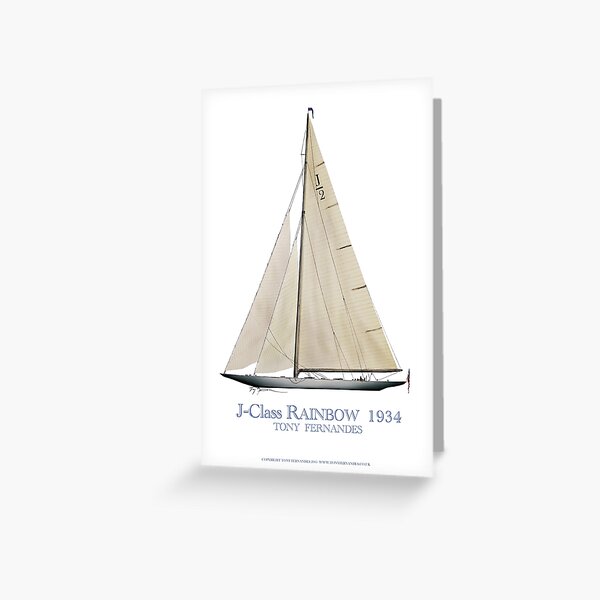 J-Class Rainbow 1934, tony fernandes Greeting Card