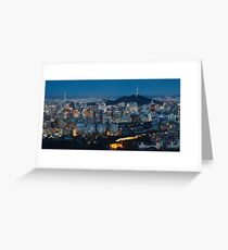 Panorama of Seoul at Night Greeting Card