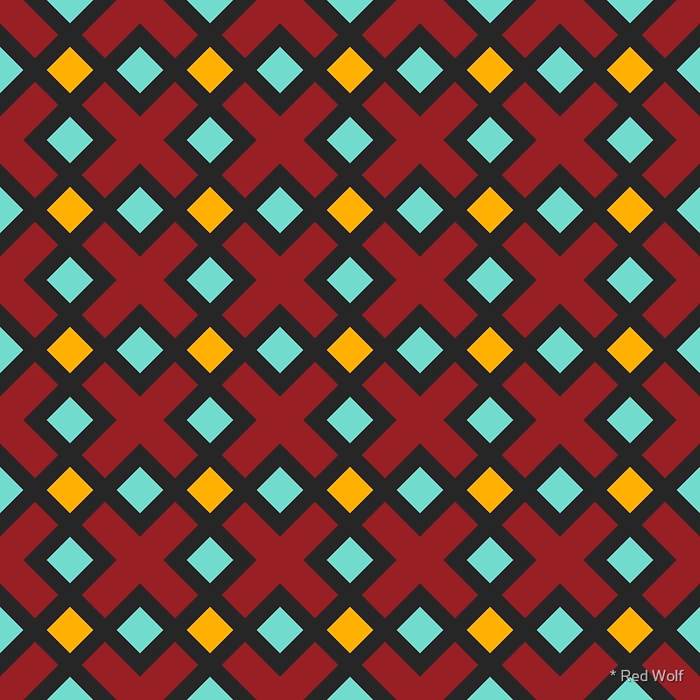Geometric Pattern: Weave: Red by * Red Wolf