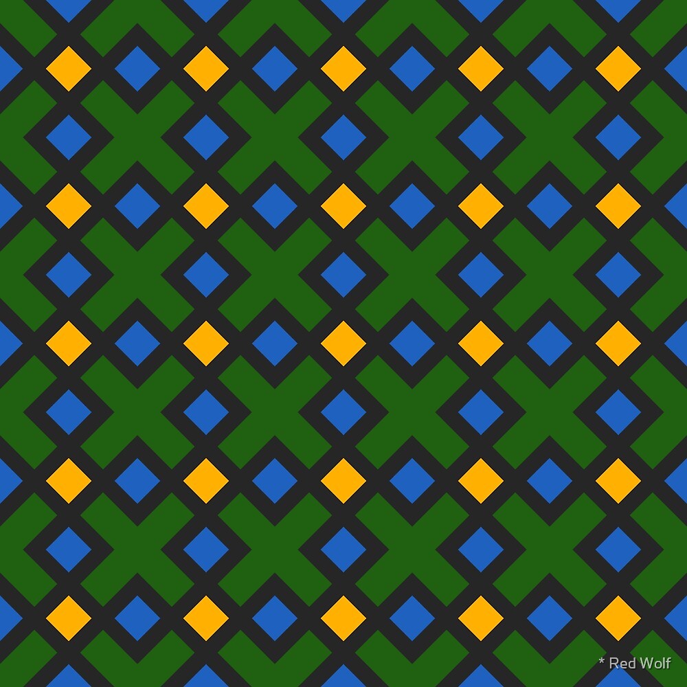 Geometric Pattern: Weave: Green by * Red Wolf