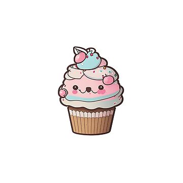 Cute cupcake illustration  Sticker for Sale by Yarafantasyart