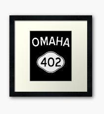 Omaha 402 Nebraska Vintage Area Code Framed Print