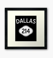 Dallas 214 Texas Vintage Area Code Framed Print