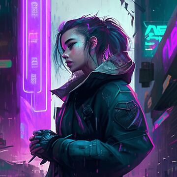 Cyberpunk Female Character in Futuristic Outfit Sticker by VNL-store