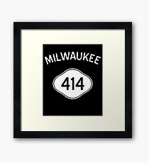 Milwaukee 414 Wisconsin Vintage Area Code Framed Print