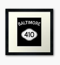 Baltimore 410 Maryland Vintage Area Code Framed Print