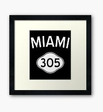 Miami 305 Florida Vintage Area Code Framed Print