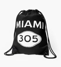Miami 305 Florida Vintage Vorwahl Turnbeutel