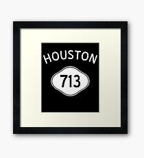 Houston 713 Texas Vintage Area Code Framed Print