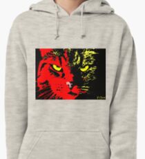 ANGRY CAT POP ART - RED YELLOW BLACK Pullover Hoodie