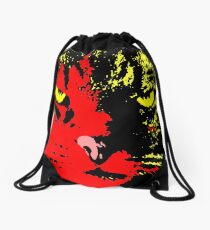 ANGRY CAT POP ART - RED YELLOW BLACK Drawstring Bag