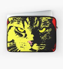 ANGRY CAT POP ART - YELLOW BLACK RED Laptop Sleeve