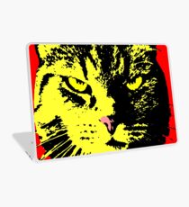 ANGRY CAT POP ART - YELLOW BLACK RED Laptop Skin