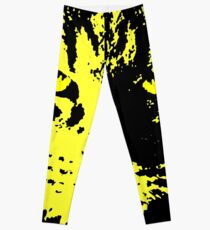 ANGRY CAT POP ART - YELLOW BLACK RED Leggings