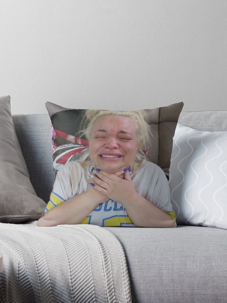 Trisha Paytas Crying Meme Throw Pillow By Mattysus Redbubble