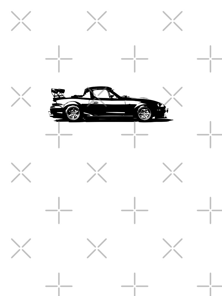 Mazda Miata Mx5 Nb Black And White Simple Graphic T Shirt By