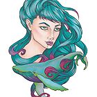 « tatouage fille baleine / tatouage » par Galbrin