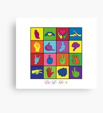 Hand Signs Rubik by DeLaFont Canvas Print