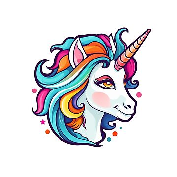 Lindo y lindo unicornio kawaii' Pegatina