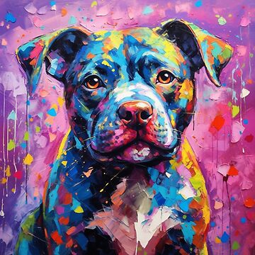 Colorful store pitbull painting