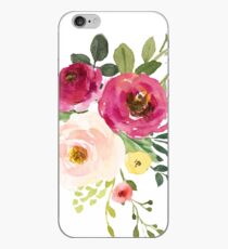 Rosa Burgunder Blumen Aquarell Bouquet iPhone-Hülle & Cover