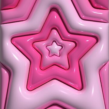 Pink Star 3D Bubble Pattern Y2K Aesthetic | Sticker