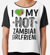 Ich liebe meine heiße sambische Freundin - niedliches Sambia verbindet romantische Liebes-T-Shirts u. Aufkleber Chiffontop