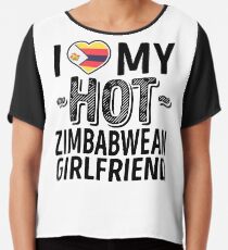 Ich liebe meine HEISSE Simbabwe-Freundin - niedliches Simbabwe-Paare Romantische Liebes-T-Shirts u. Aufkleber Chiffontop