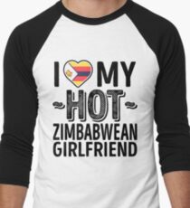 Ich liebe meine HEISSE Simbabwe-Freundin - niedliches Simbabwe-Paare Romantische Liebes-T-Shirts u. Aufkleber Baseballshirt für Männer