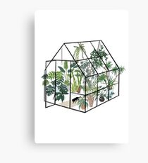Lienzo invernadero con plantas