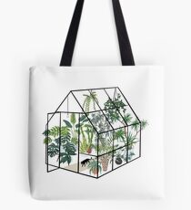 greenhouse with plants Tote Bag