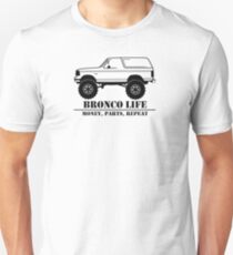 1992-1996 Bronco Money, Parts, Repeat Black Print Slim Fit T-Shirt