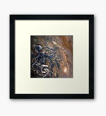 Swirling Clouds of Planet Jupiter Close Up from Juno Cam Framed Print