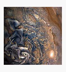 Swirling Clouds of Planet Jupiter Close Up from Juno Cam Photographic Print