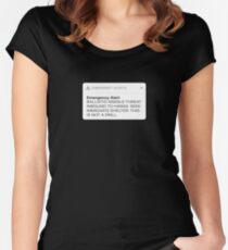Ballistic Missile Threat Inbound To Hawaii Message T-Shirt Women's Fitted Scoop T-Shirt
