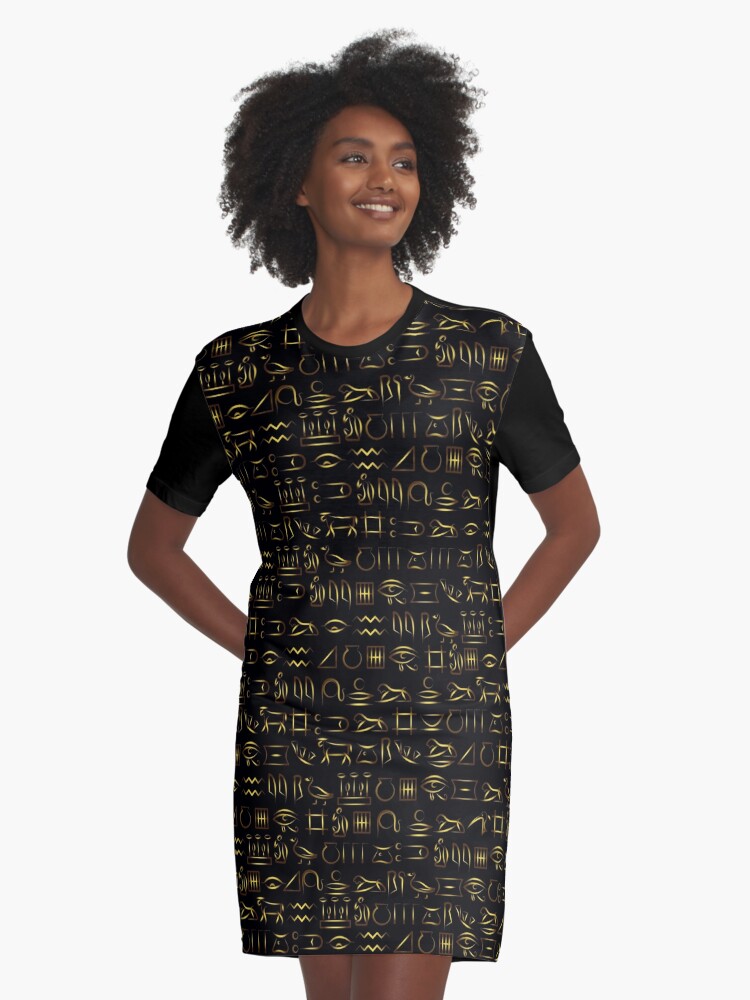 black and gold egyptian dress