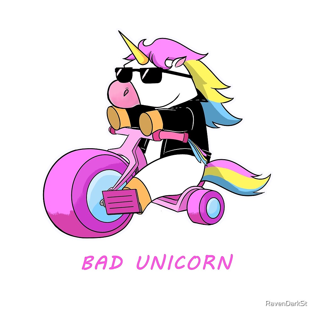 «bad unicorn black jacket» de RavenDarkSt Redbubble