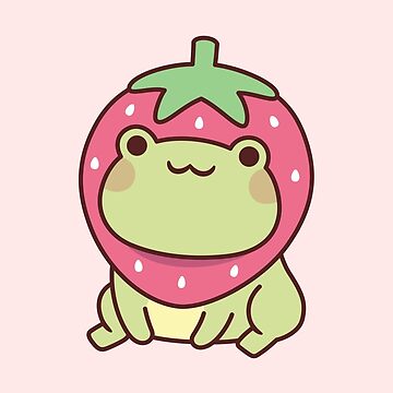 Frog Squishmallow Waterproof Stickers, Strawberry Frog, Cute