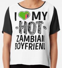 Ich liebe meinen heißen sambischen Freund - niedliche Sambia-Paare romantische Liebes-T-Shirts u. Aufkleber Chiffontop
