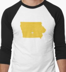 Iowa Love in Yellow Men's Baseball ¾ T-Shirt