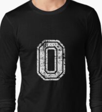 #0 Number Zero Sports Team T-Shirt White Text Long Sleeve T-Shirt