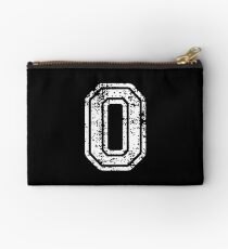 #0 Number Zero Sports Team T-Shirt White Text Studio Pouch