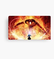 The fall into shadow and flame Canvas Print