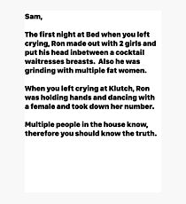 Jersey Shore Letter to Sam Anonymous Photographic Print