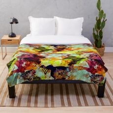 Graffiti Style Abstract Splatter Throw Blanket