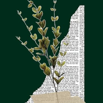 Newspaper Greenery- dark academia collage Sticker for Sale by ninacollages