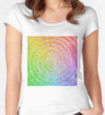 Abstract Spring Camouflage Fitted Scoop T-Shirt