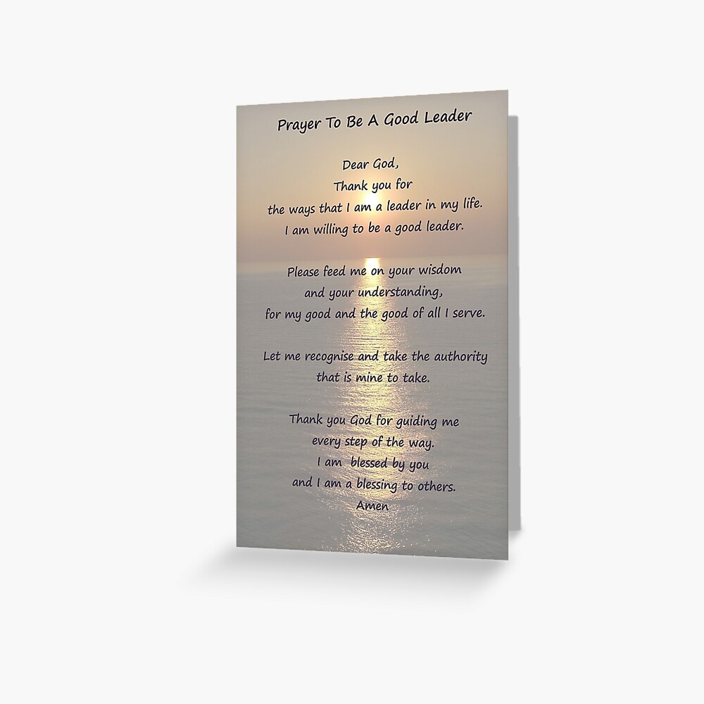 "Leadership Prayer Poster and Card" Greeting Card by katherinetowen