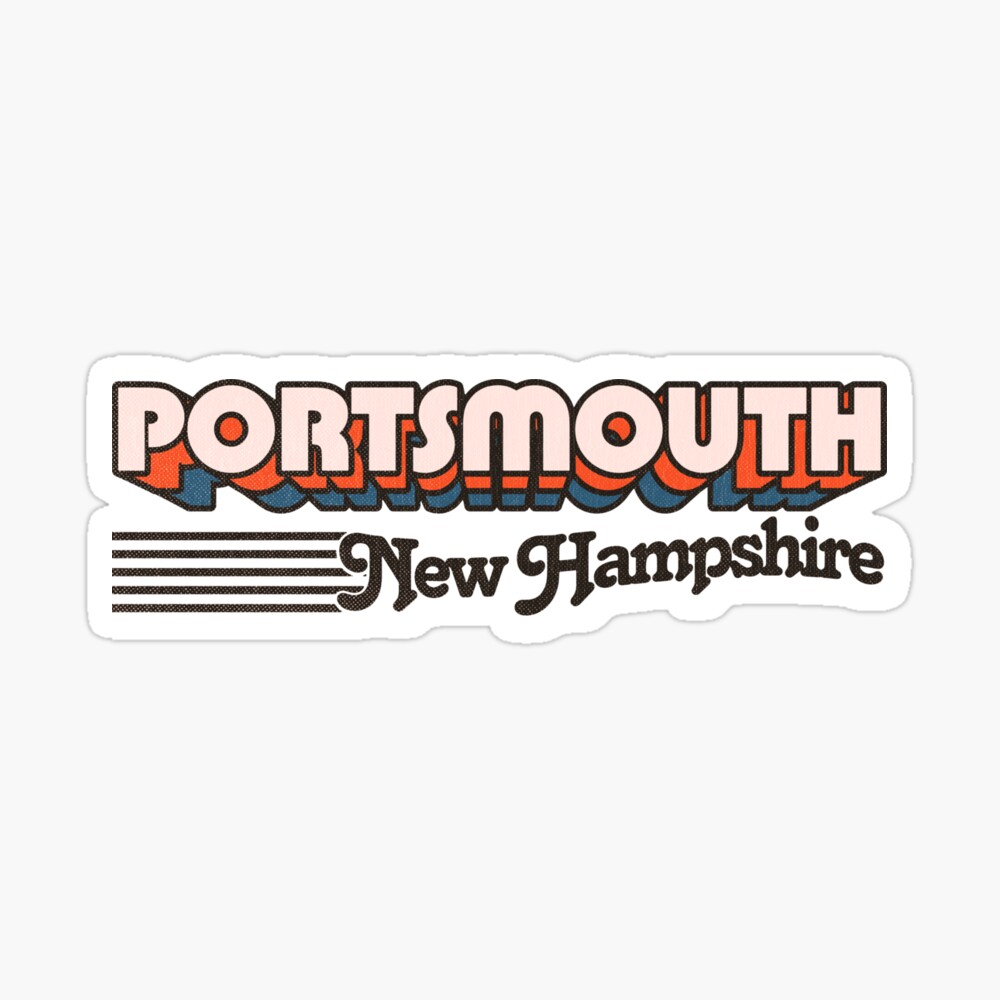 Portsmouth, New Hampshire | Retro Stripes Sticker